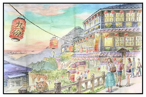 Jiufen_picnic mat 九份豎崎路茶樓野餐墊